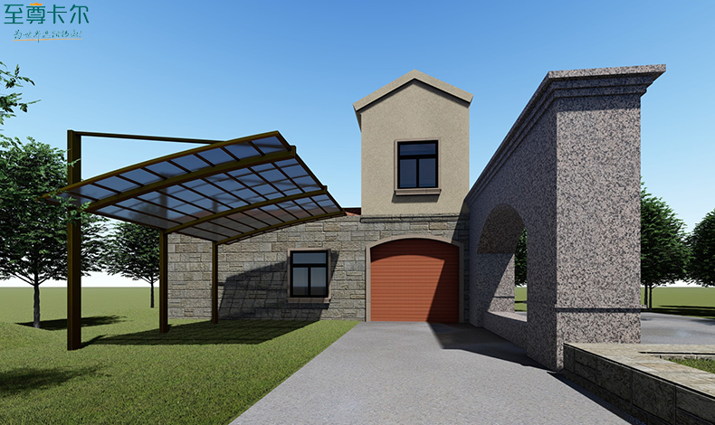 農村自家小院車棚圖片？車子不曬太陽棚子？